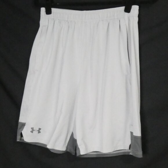 UNDER ARMOUR - Heat Gear - Loose | medium | Grey Athletic Shorts | Dark Trim - Picture 1 of 14